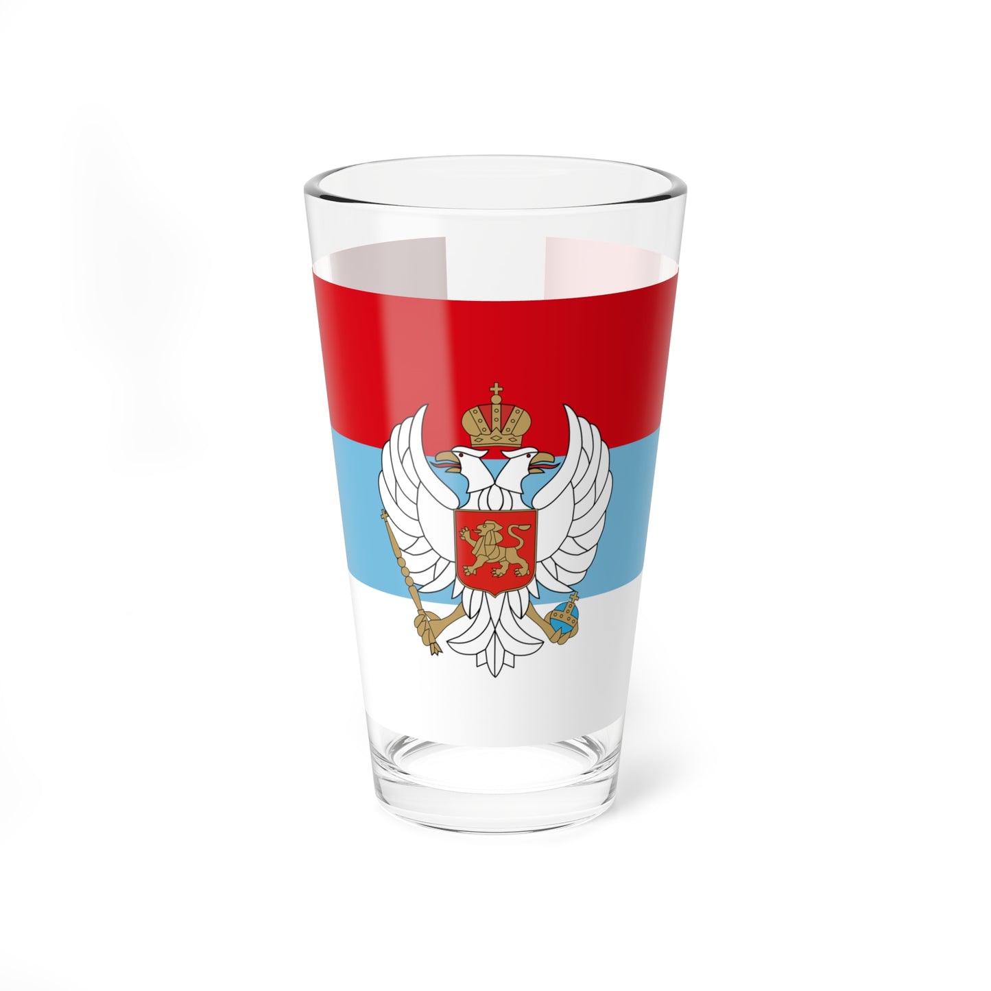 Flag of Montenegro 1993-2004 with coat of arms (Montenegro) Pint Glass 16oz