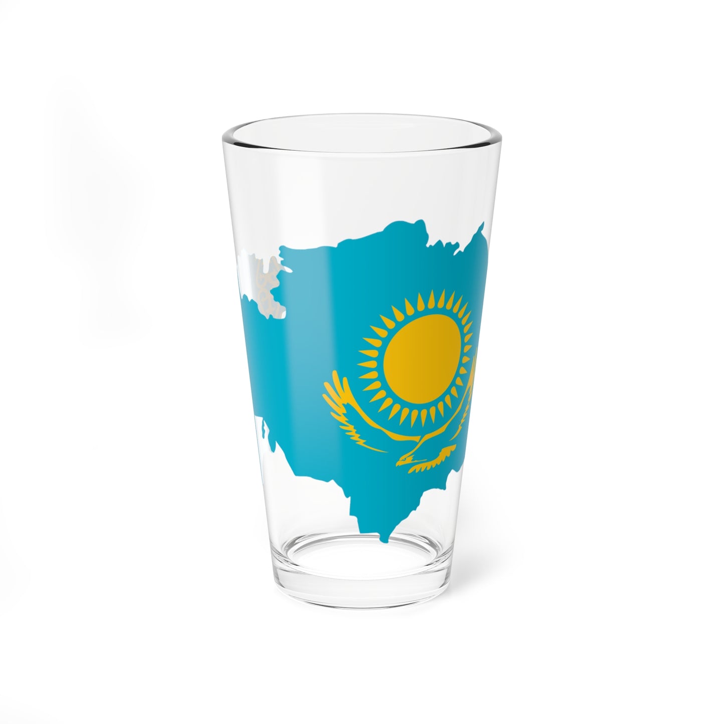 Flag map of Kazakhstan (Kazakhstan) Pint Glass 16oz