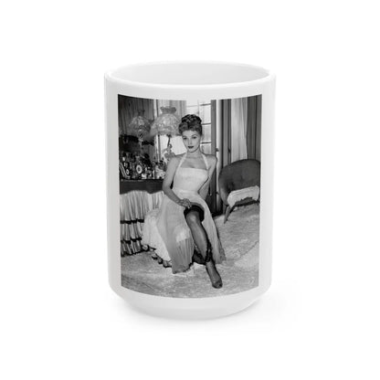 Debra Paget #459 (Vintage Female Icon) White Coffee Mug-15oz-Go Mug Yourself