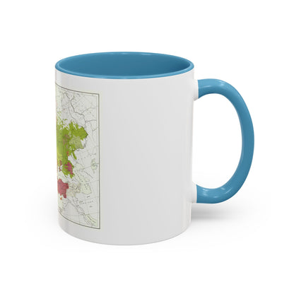 Europe & Adjoining Asia & Africa - The Races of (1919) (Map) Accent Coffee Mug