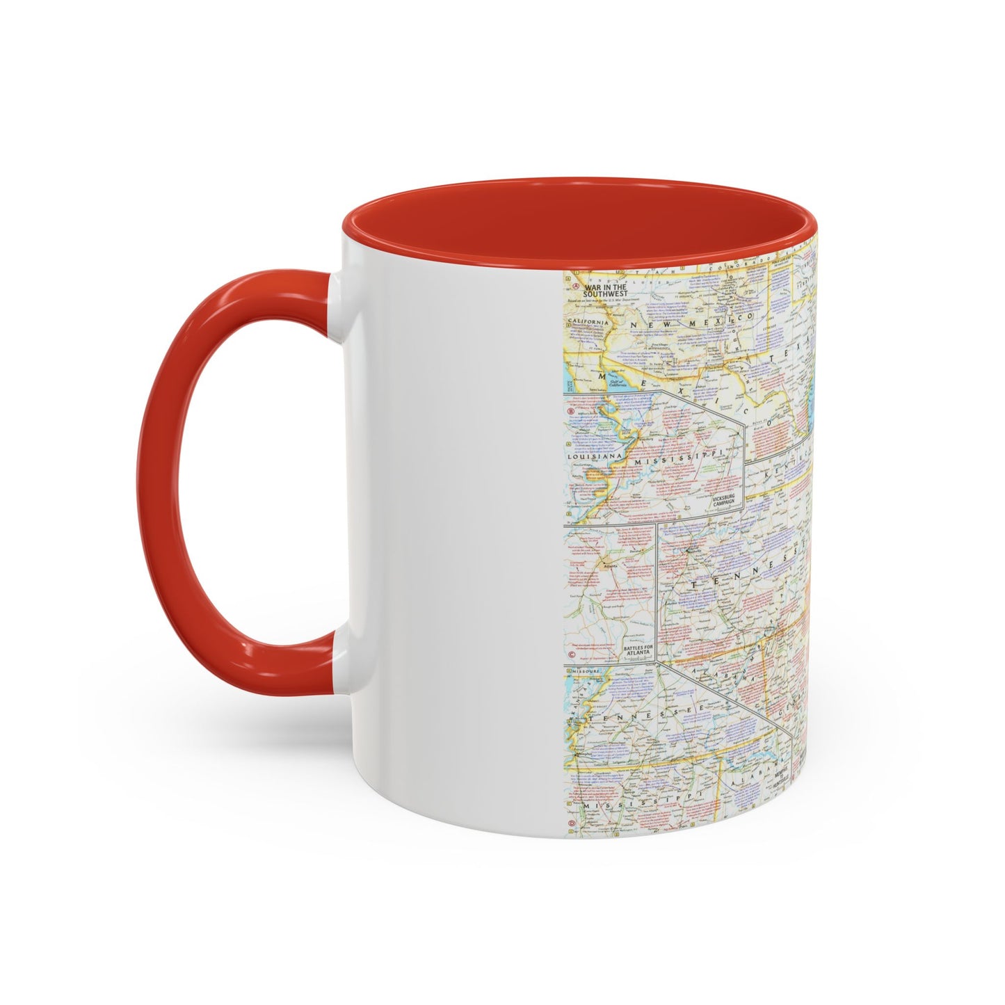 USA - Battlefields of the Civil War 2 (1961) (Map) Accent Coffee Mug