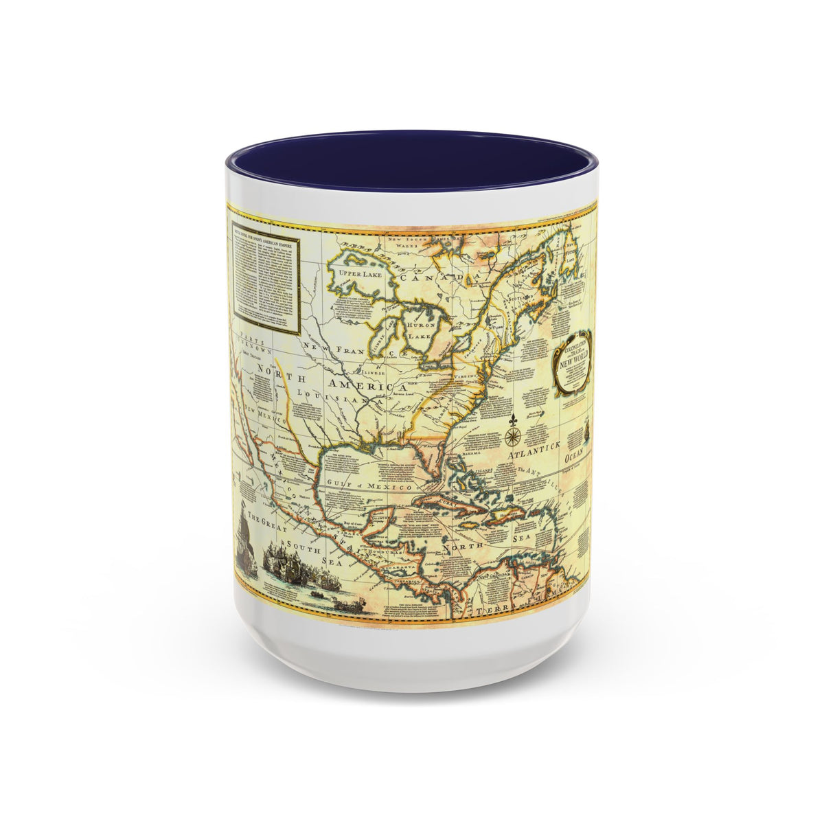 North America - Colonization and Trade (1977) (Map) Accent Coffee Mug