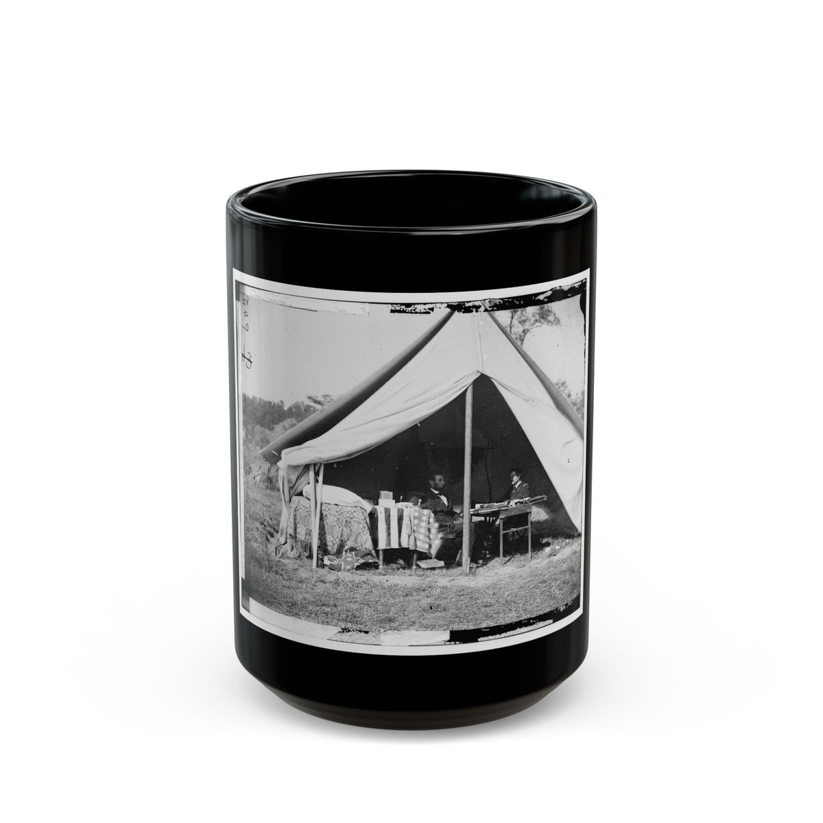 Antietam, Md. President Lincoln And Gen. George B. Mcclellan In The General's Tent; Another View (U.S. Civil War) Black Coffee Mug