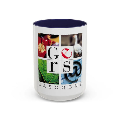 Flag of Gers France - Accent Coffee Mug-15oz-Navy-Go Mug Yourself