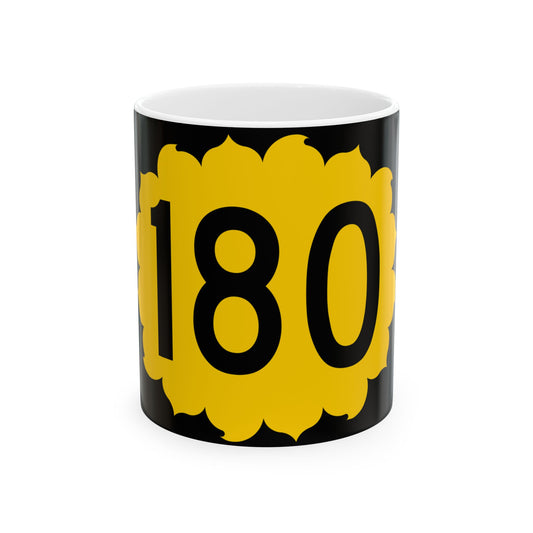 K-180 (Kansas) (Road Sign) White Coffee Mug
