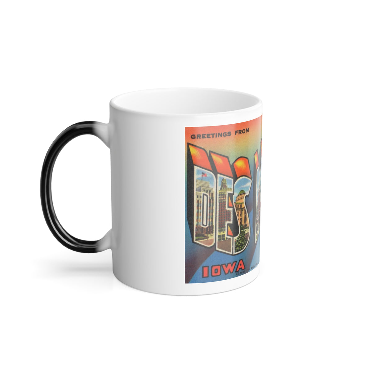 Greetings from Des Moines (Greeting Postcards) Color Changing Mug 11oz