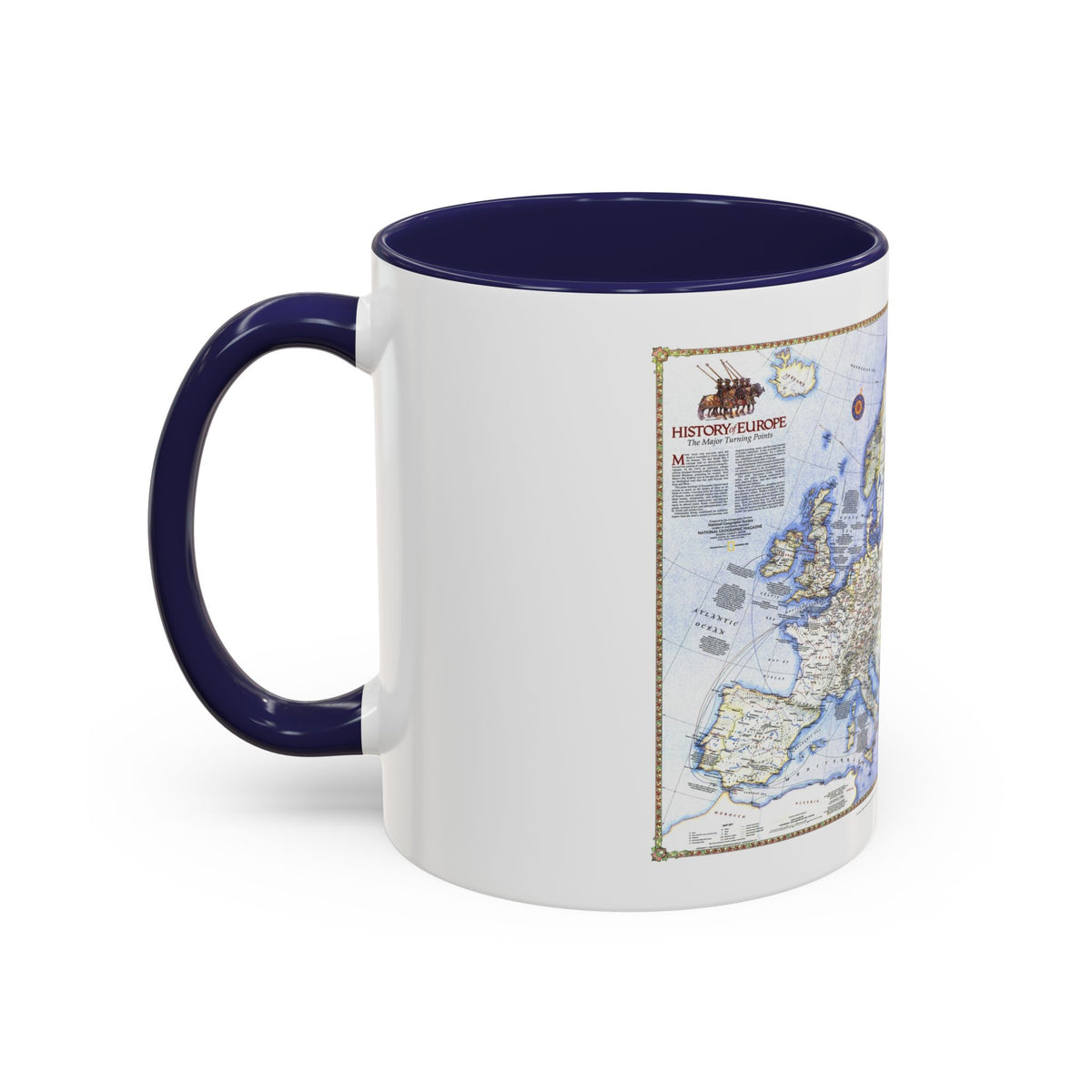 Europe - History The Major Turning Points (1983) (Map) Accent Coffee Mug