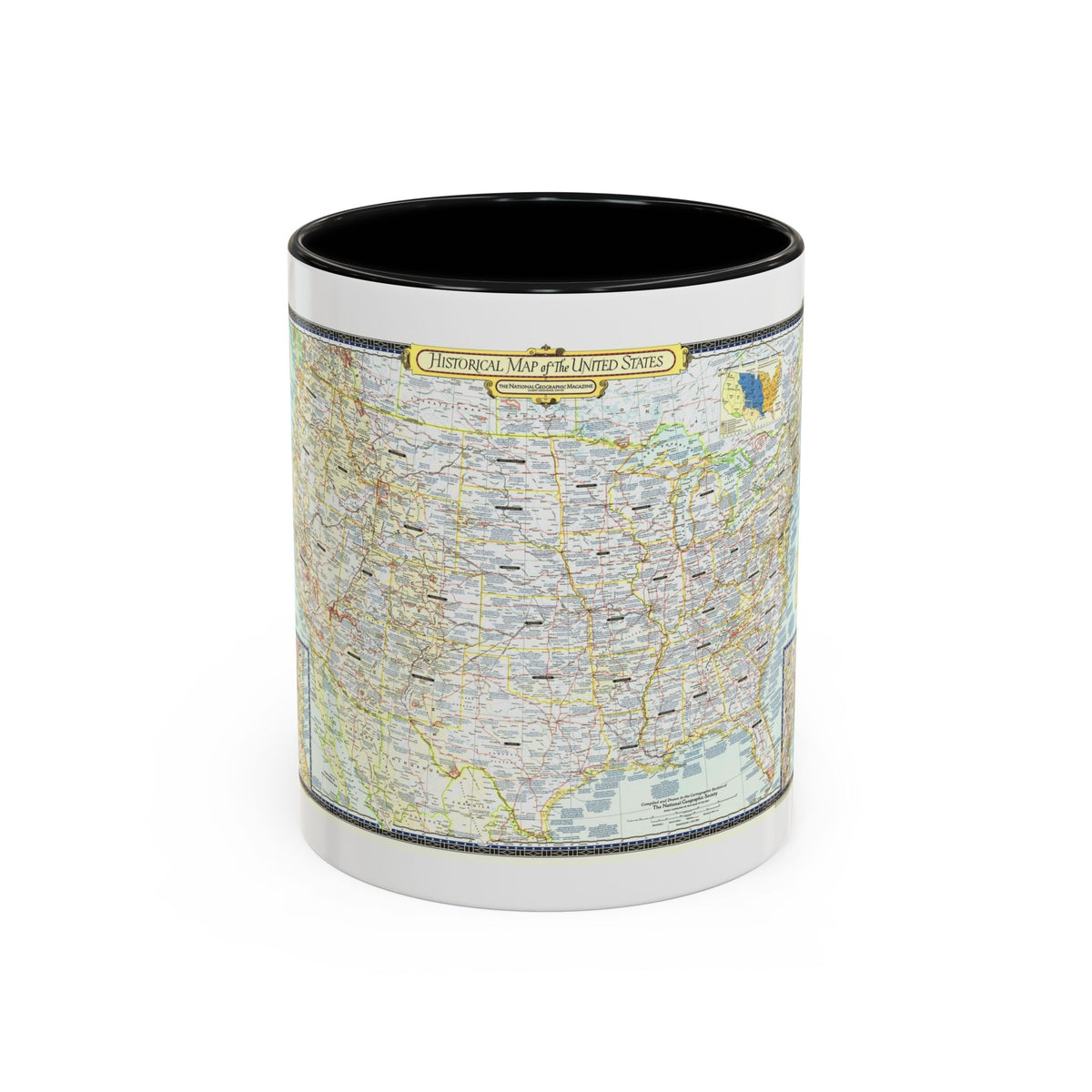 USA - An Historical Map (1953) (Map) Accent Coffee Mug
