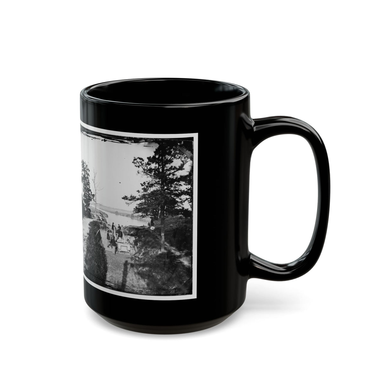 James River, Va. Confederate Gun In Battery Brooks (U.S. Civil War) Black Coffee Mug