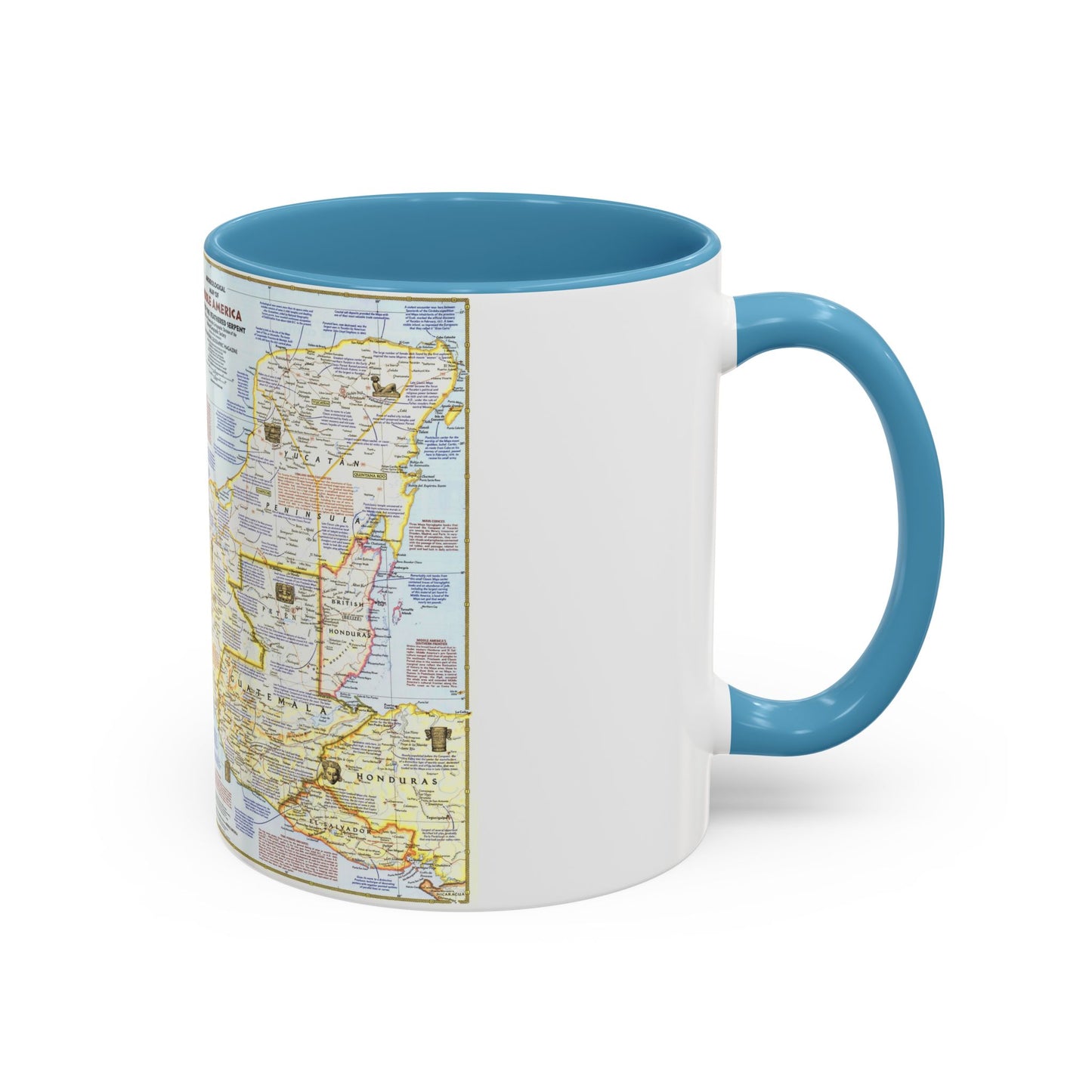 Central America - Archeological Map 1 (1968) (Map) Accent Coffee Mug