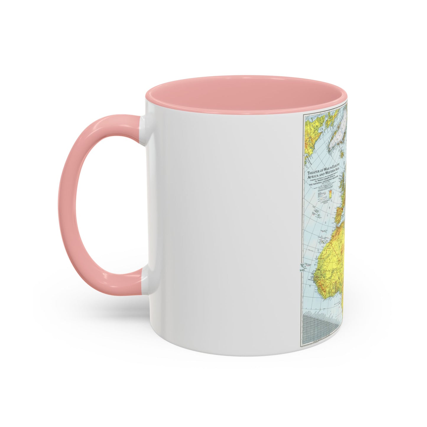 Europe, Africa, and Western Asia - Theater of War (1942) (Map) Accent Coffee Mug