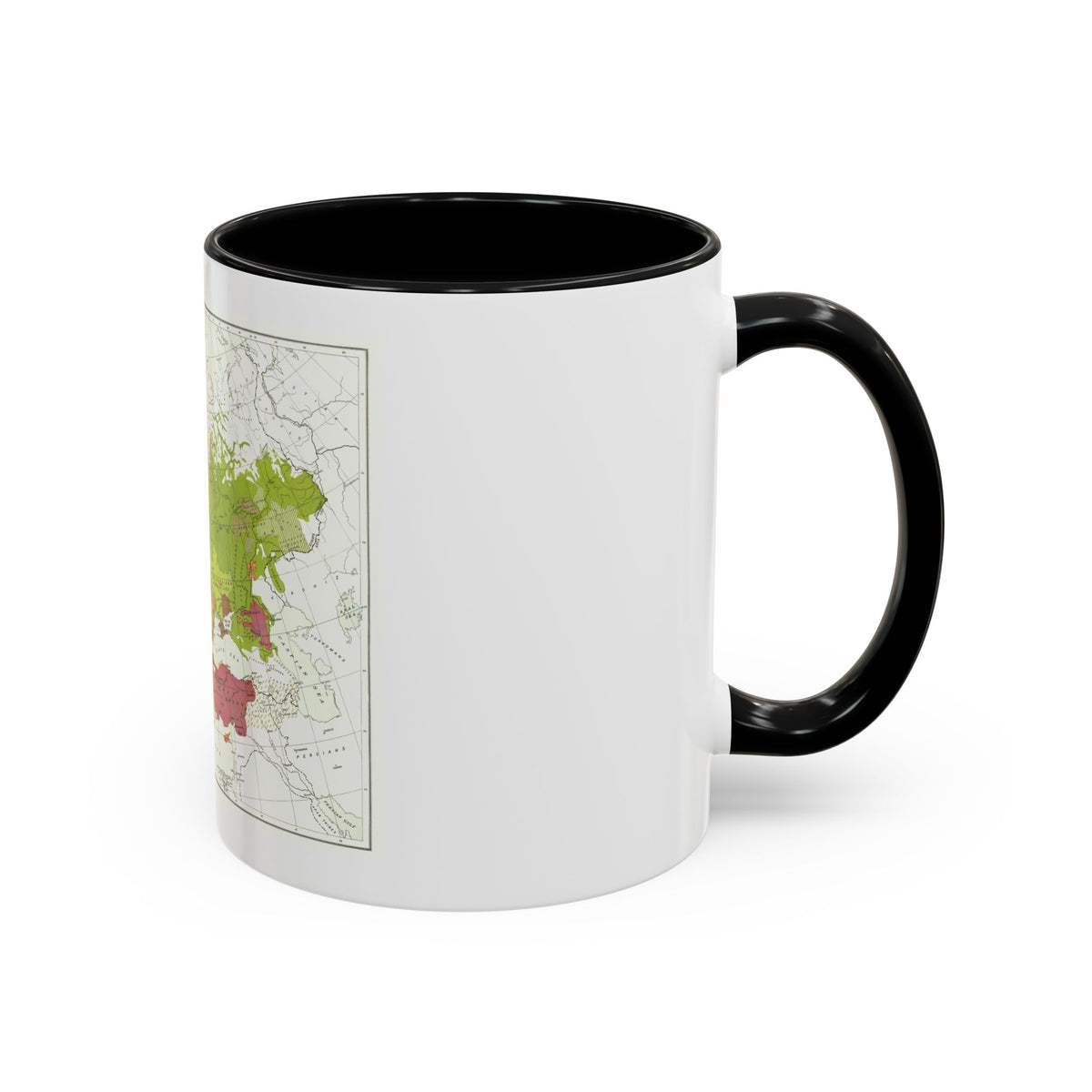 Europe & Adjoining Asia & Africa - The Races of (1919) (Map) Accent Coffee Mug
