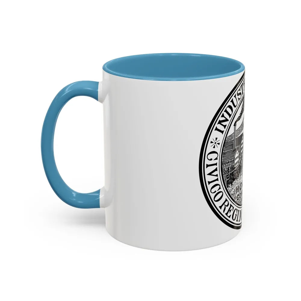 Seal of Holyoke Massachusetts - Accent Coffee Mug-Go Mug Yourself