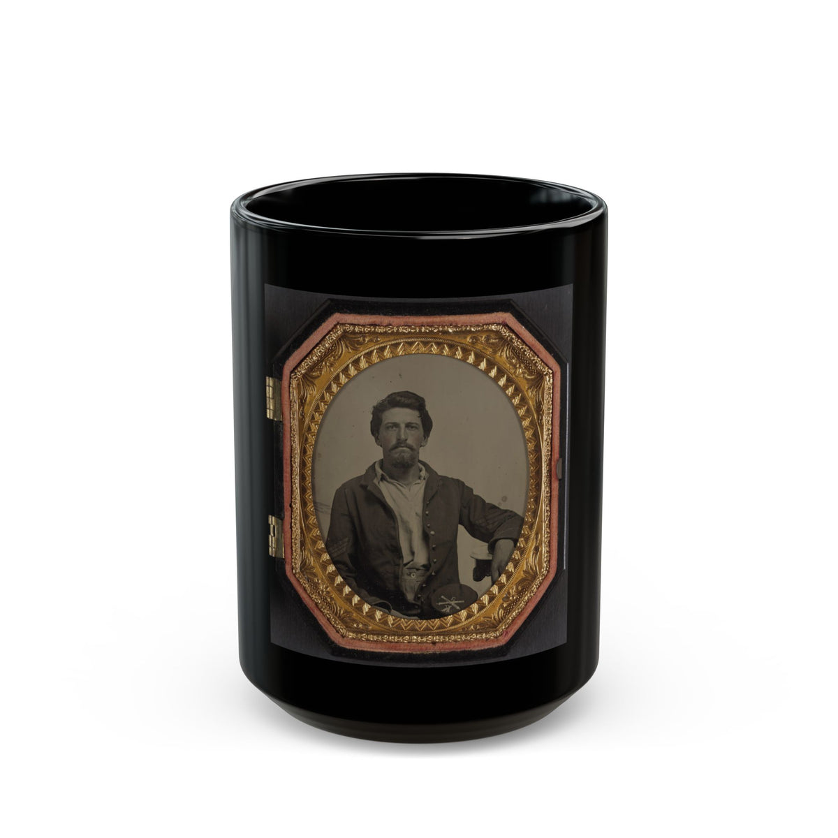 Sergeant Philip Almeron Faatz Of Co. K And Co. A, 3rd New York Light Artillery Battery, In Uniform With Co. K Kepi (U.S. Civil War) Black Coffee Mug