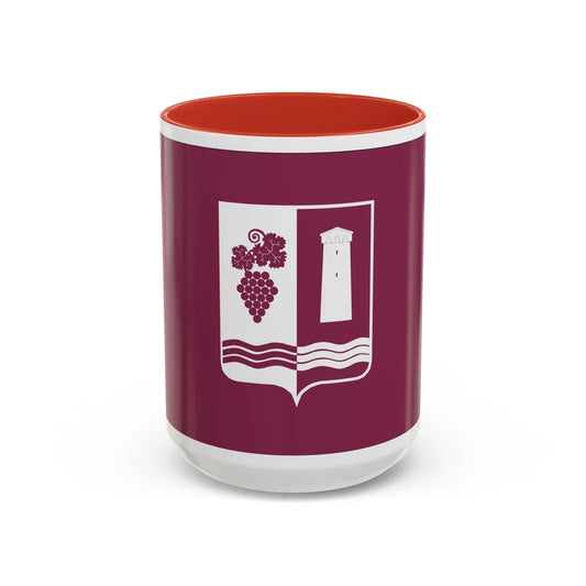 Flag of Ambrolauri Georgia - Accent Coffee Mug-15oz-Red-Go Mug Yourself