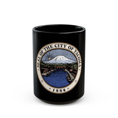 Seal of Tacoma WA - Black Coffee Mug