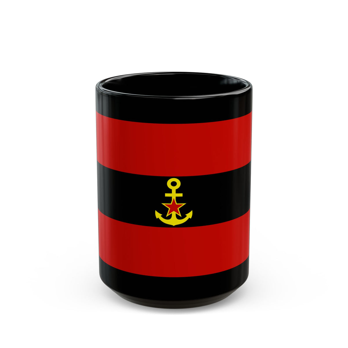Naval Ensign of Albania 1946 to 1954 - Black Coffee Mug
