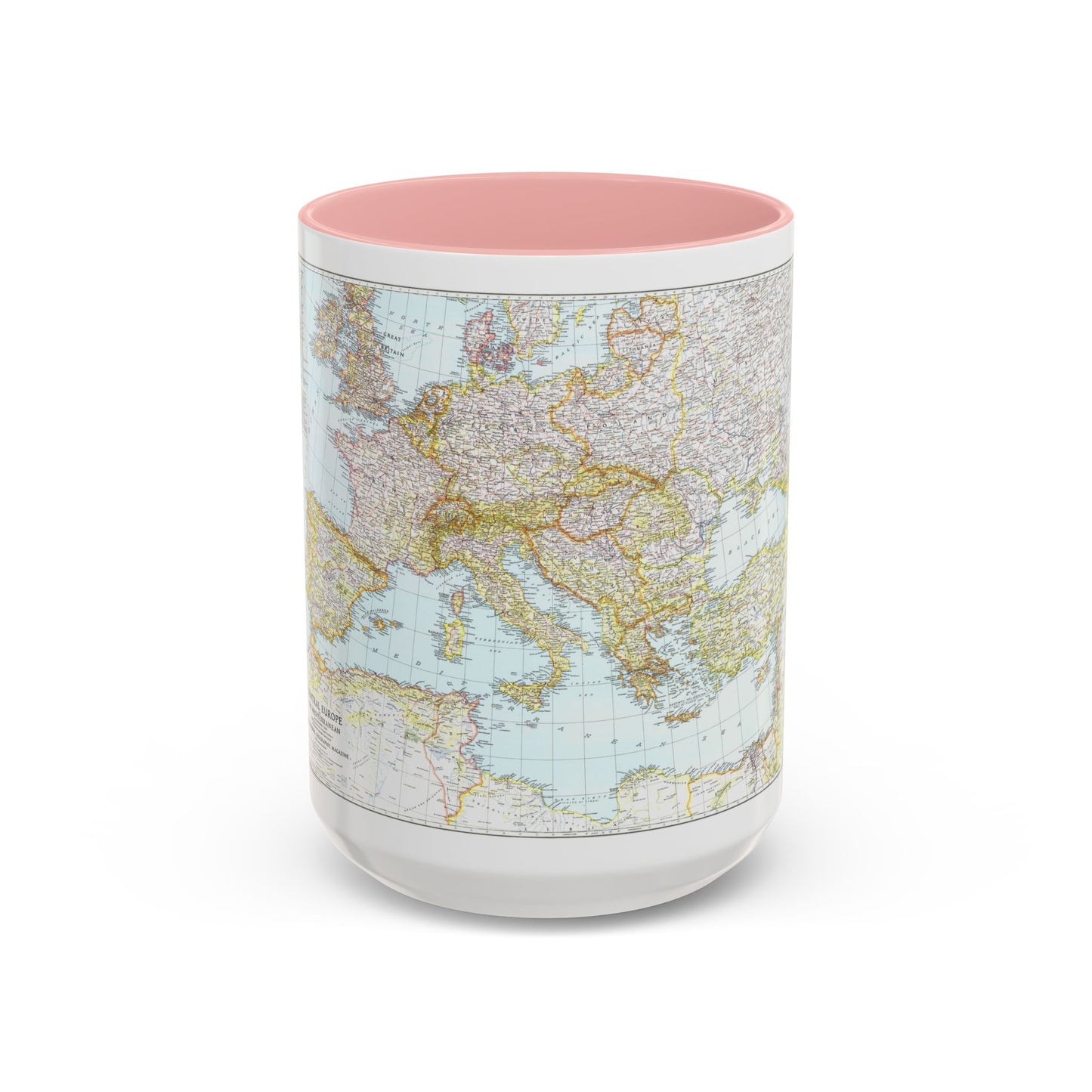 Mediterranean as of September 1 (1939) (Map) Accent Coffee Mug