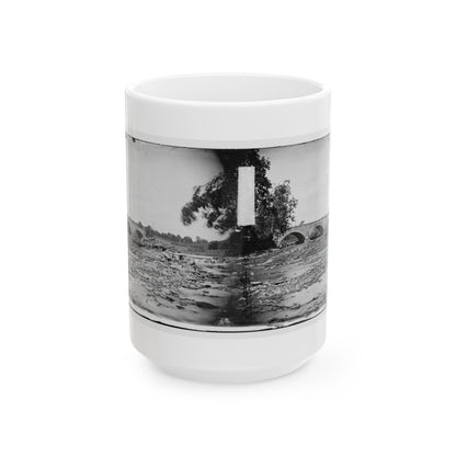 Antietam, Maryland. Antietam Bridge On Sharpsburg And Boonsboro Turnpike(2) (U.S. Civil War) White Coffee Mug