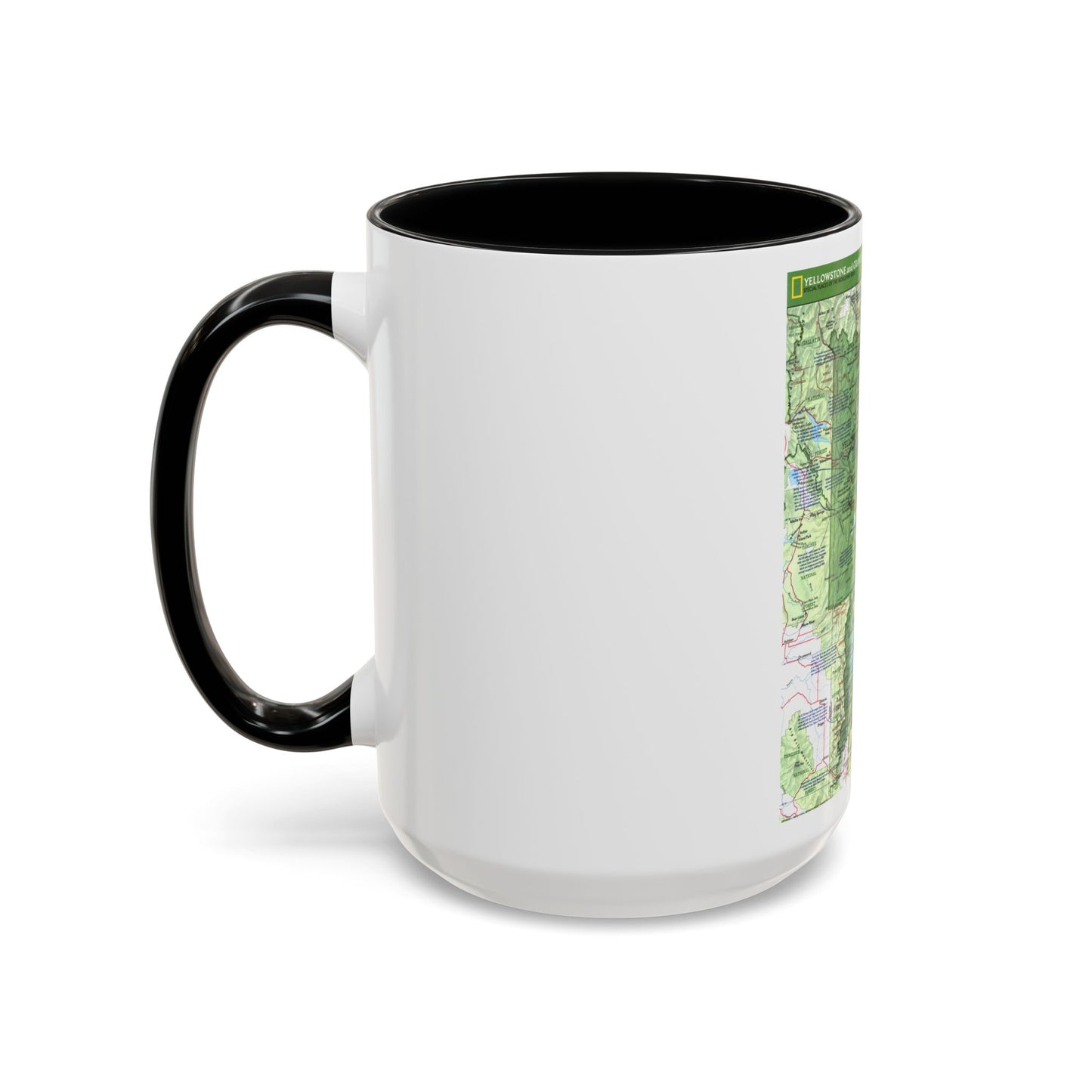 États-Unis - Yellowstone et Grand Teton 1 1989) (Carte) Tasse à café Accent