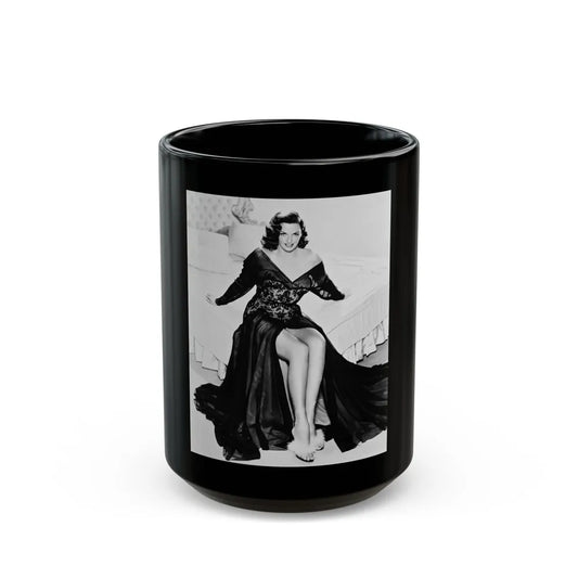 Jane Russell #06 (Vintage Female Icon) Black Coffee Mug-15oz-Go Mug Yourself