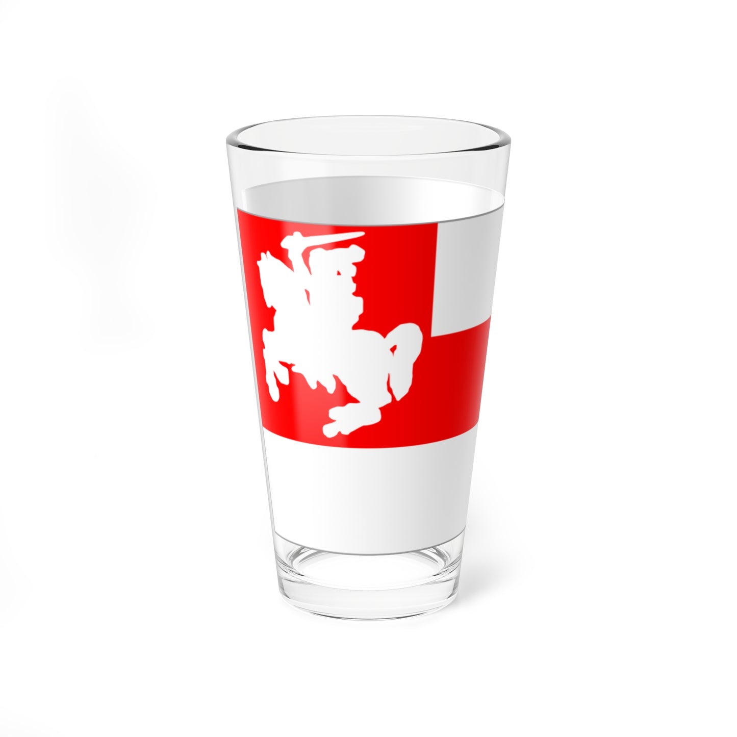 Flag of Biełaruski Asoby Bataljon u skladzie vojska Letuvy (Belarus) (Coat of Arms) Pint Glass 16oz