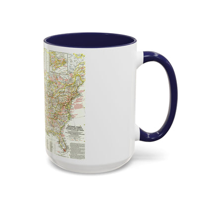 USA - National Parks and Historic Sites 1 (1958) (Map) Accent Coffee Mug