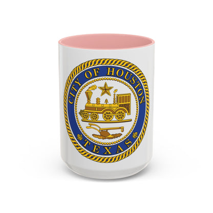 Seal of Houston Texas - Accent Coffee Mug
