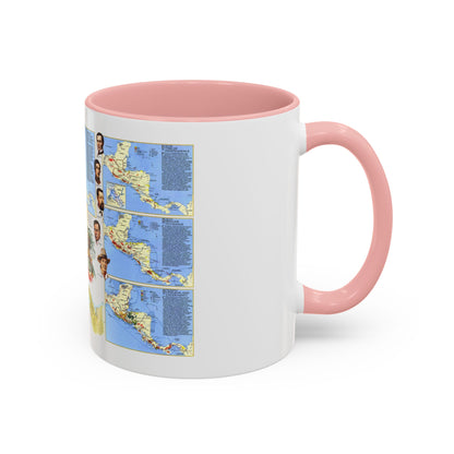 Central America Past and Present (1986) (Map) Accent Coffee Mug