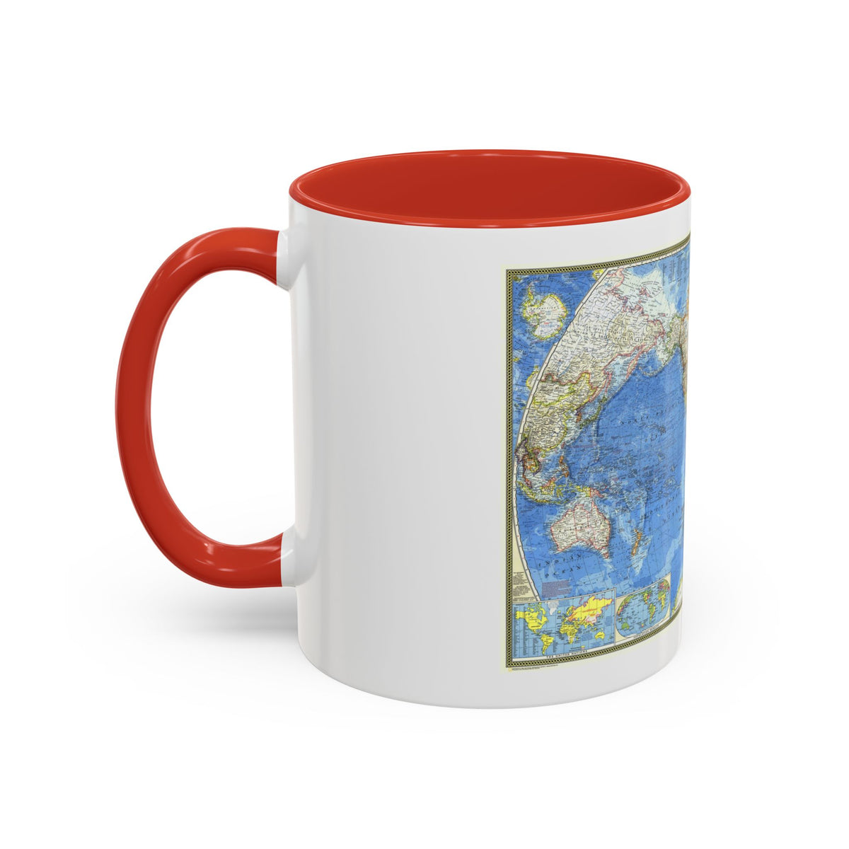World Map (1970) (Map) Accent Coffee Mug