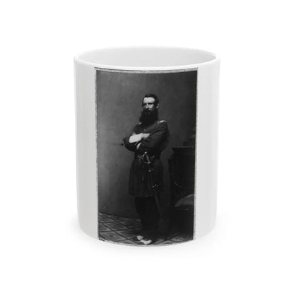 Col. Thomas Cass, 9th Mass. Infantry, Full-Length Portrait, Standing, Facing Left, In Uniform (U.S. Civil War) White Coffee Mug-11oz-Go Mug Yourself