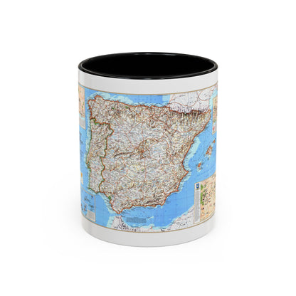 Spain and Portugal (1998) (Map) Accent Coffee Mug