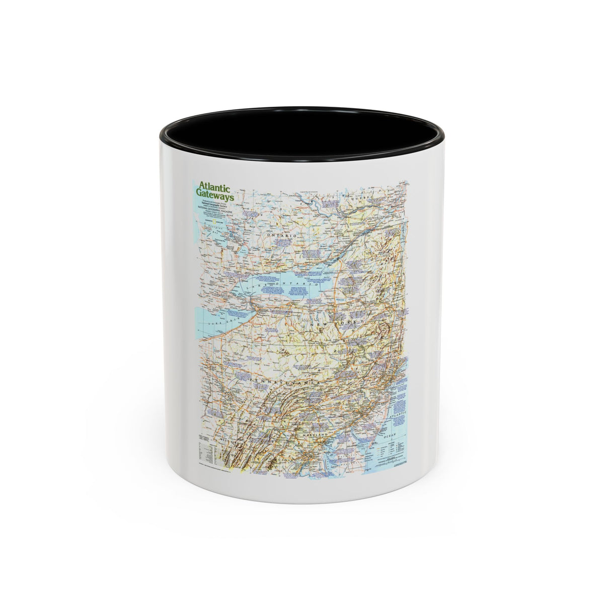 USA - Atlantic Gateways 1 (1983) (Map) Accent Coffee Mug