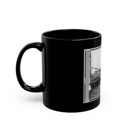 View Of Boats And Ships At Wharf, Charleston, South Carolina (U.S. Civil War) Black Coffee Mug