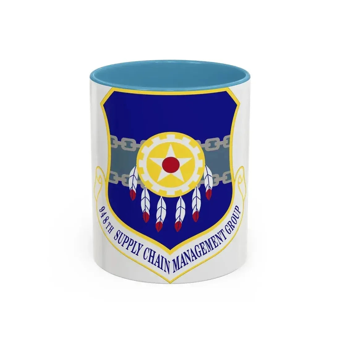 948 Supply Chain Management Group AFMC (U.S. Air Force) Accent Coffee Mug 11oz Light Blue - Go Mug Yourself