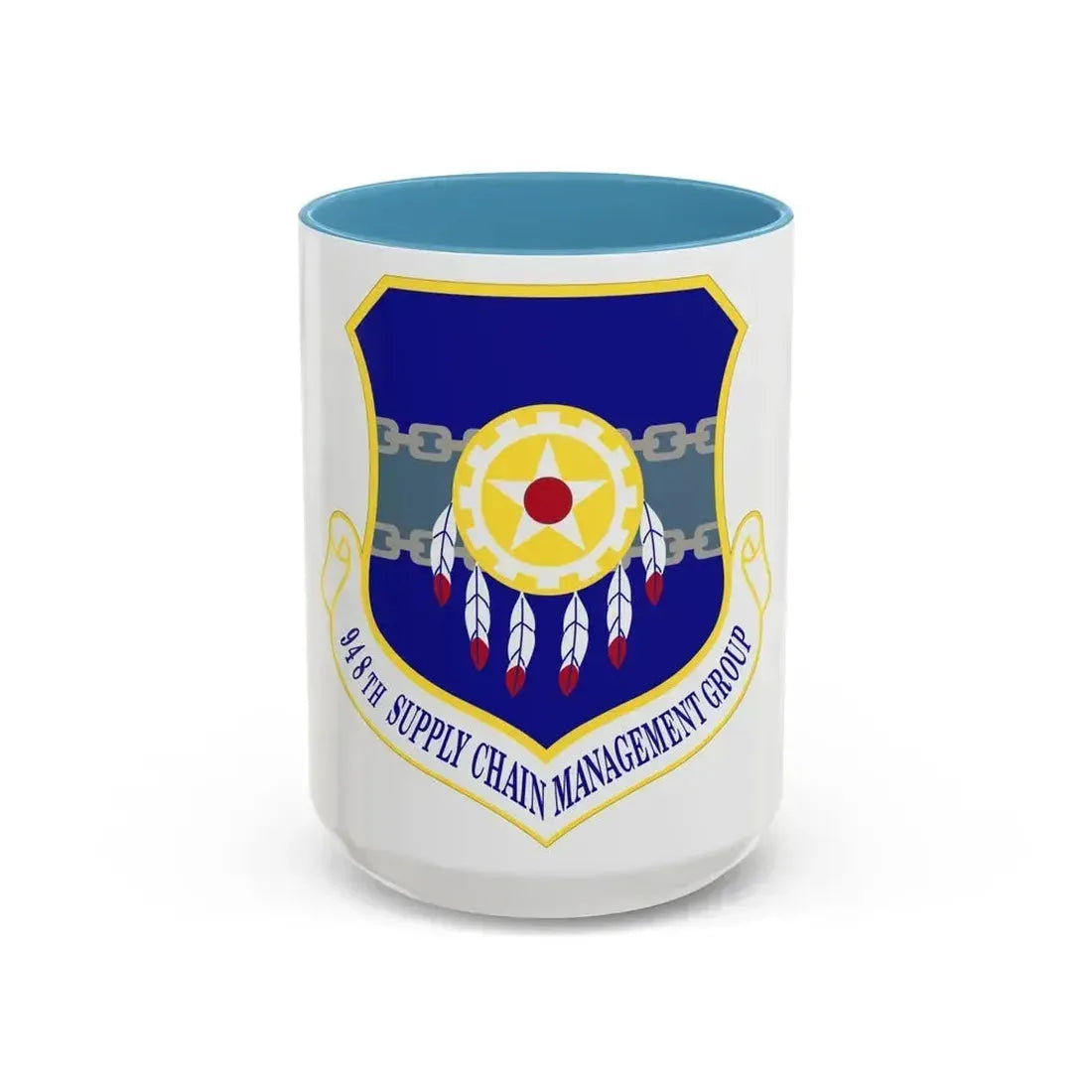 948 Supply Chain Management Group AFMC (U.S. Air Force) Accent Coffee Mug 15oz Light Blue - Go Mug Yourself