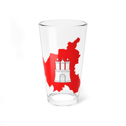 Flag map of Hamburg (Germany) Pint Glass 16oz