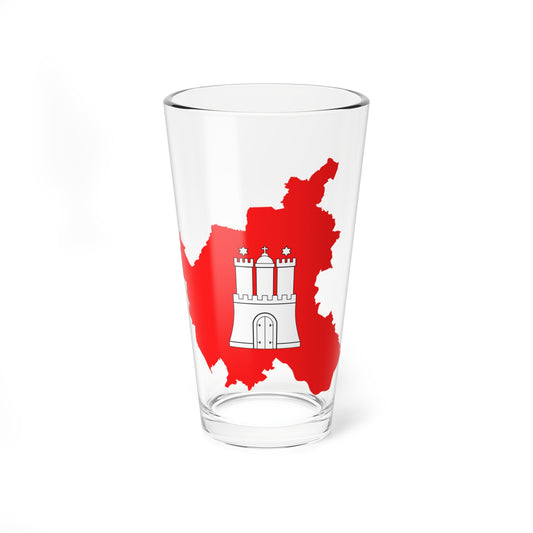 Flag map of Hamburg (Germany) Pint Glass 16oz