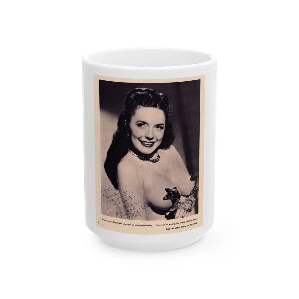 Evelyn West #13 (Vintage Female Icon) White Coffee Mug-15oz-Go Mug Yourself