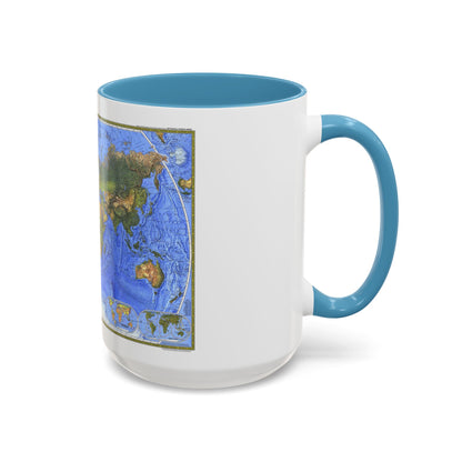 World Map - The Physical World (1975) (Map) Accent Coffee Mug