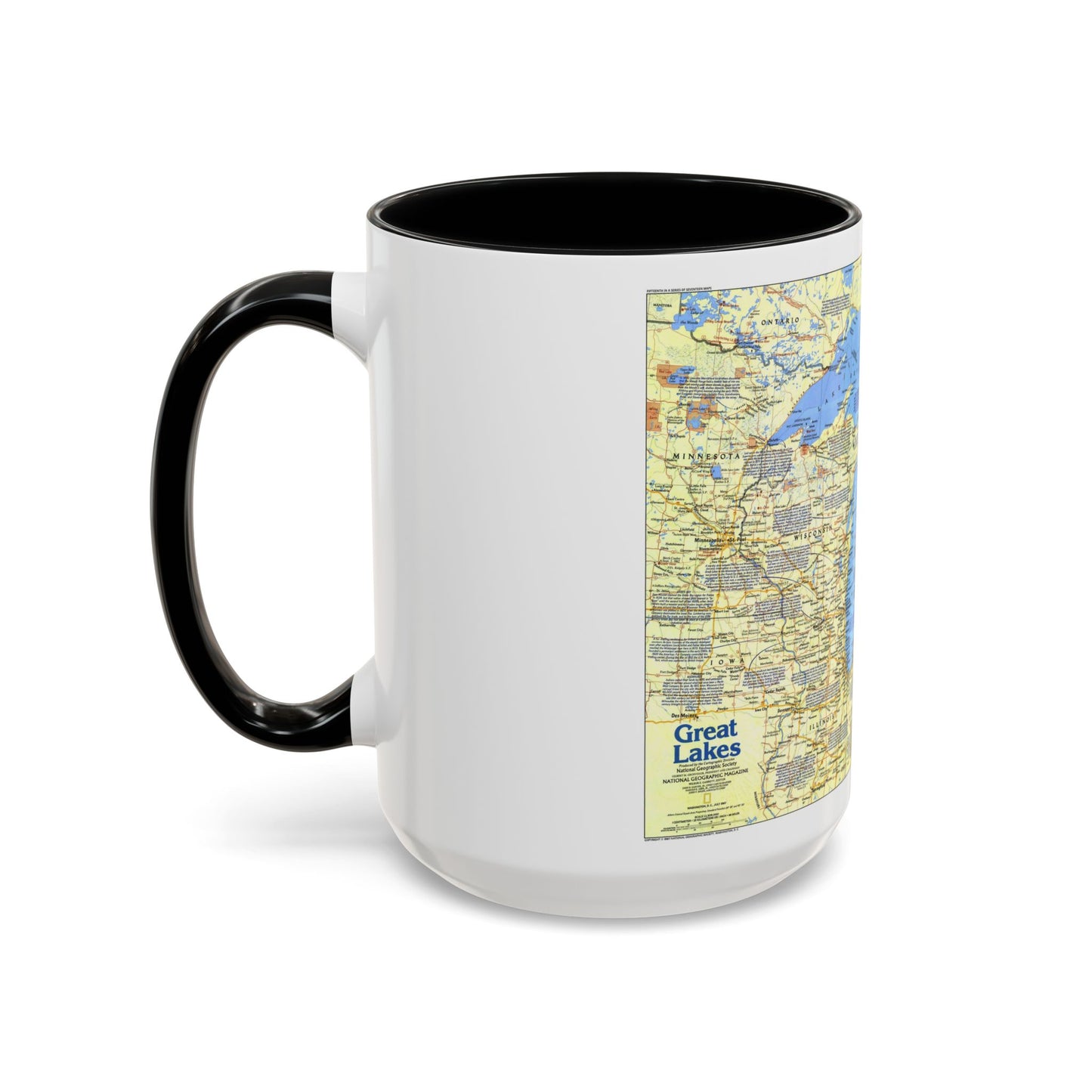 Canada - The Great Lakes 1 (1987) (Map) Accent Coffee Mug