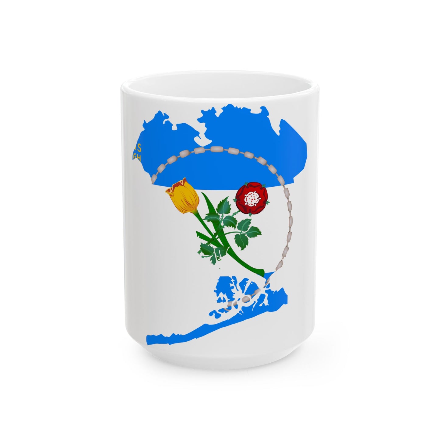 Flag-map of Queens County New York (United States) White Coffee Mug