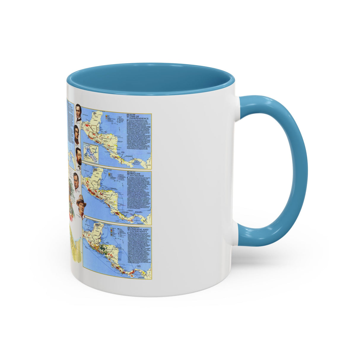 Central America Past and Present (1986) (Map) Accent Coffee Mug