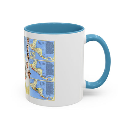 Central America Past and Present (1986) (Map) Accent Coffee Mug