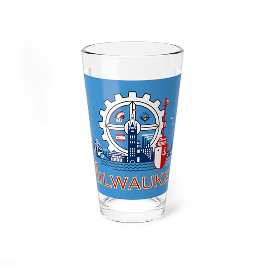 Flag of Milwaukee Wisconsin (United States) Pint Glass 16oz