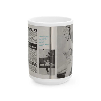 Greta Thyssen #44 - Pose! Pocket Mag. July '58 - 2 B&W Photos & Caption (Vintage Female Icon) White Coffee Mug-15oz-Go Mug Yourself