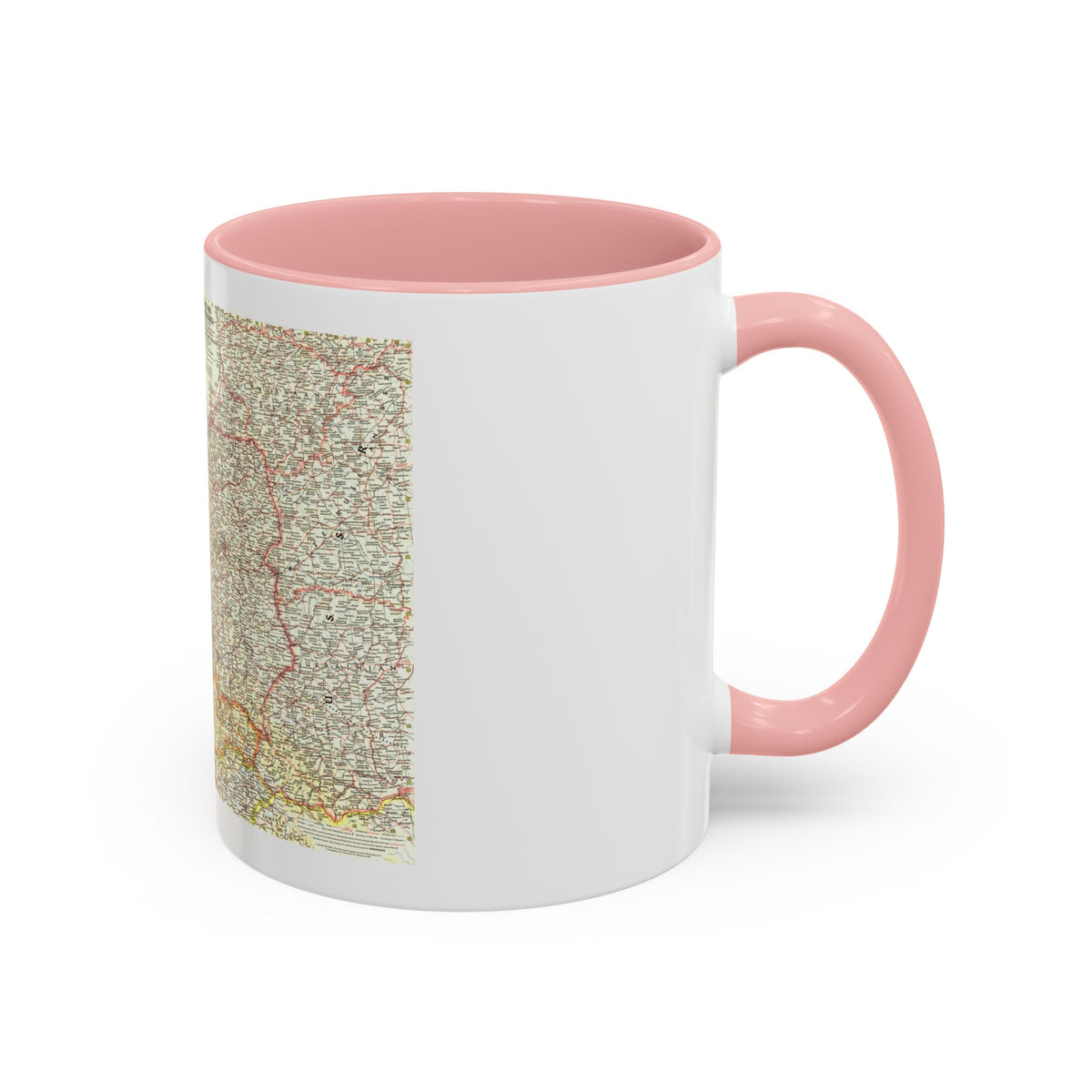 Poland and Czechoslovakia (1958) (Map) Accent Coffee Mug