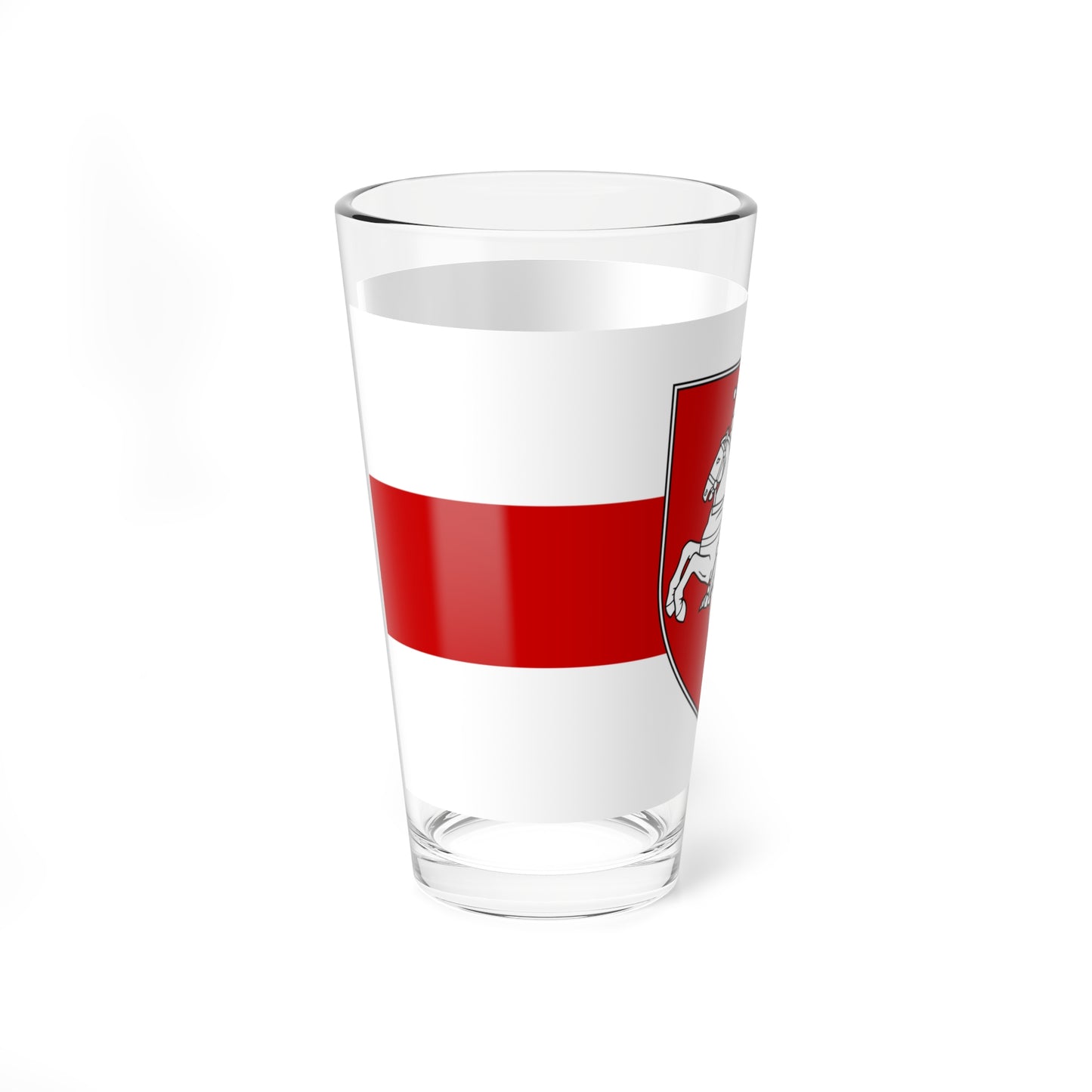 Flag of Belarus w-r-w with Arms 2020 (Belarus) (Coat of Arms) Pint Glass 16oz