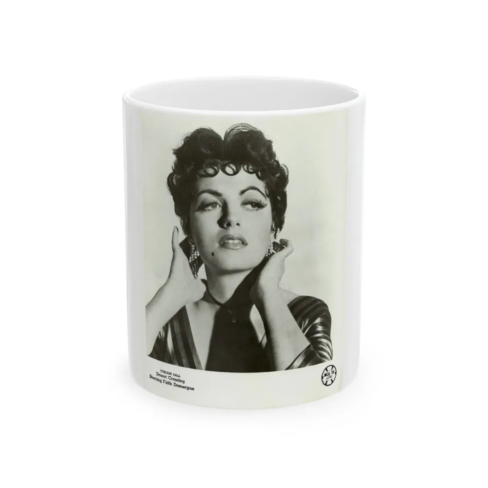 Faith Domergue #138 (Vintage Female Icon) White Coffee Mug-11oz-Go Mug Yourself