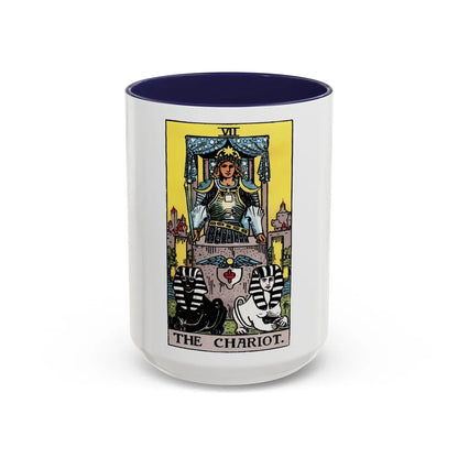 The Chariot (Tarot Card) Accent Coffee Mug-15oz-Navy-Go Mug Yourself